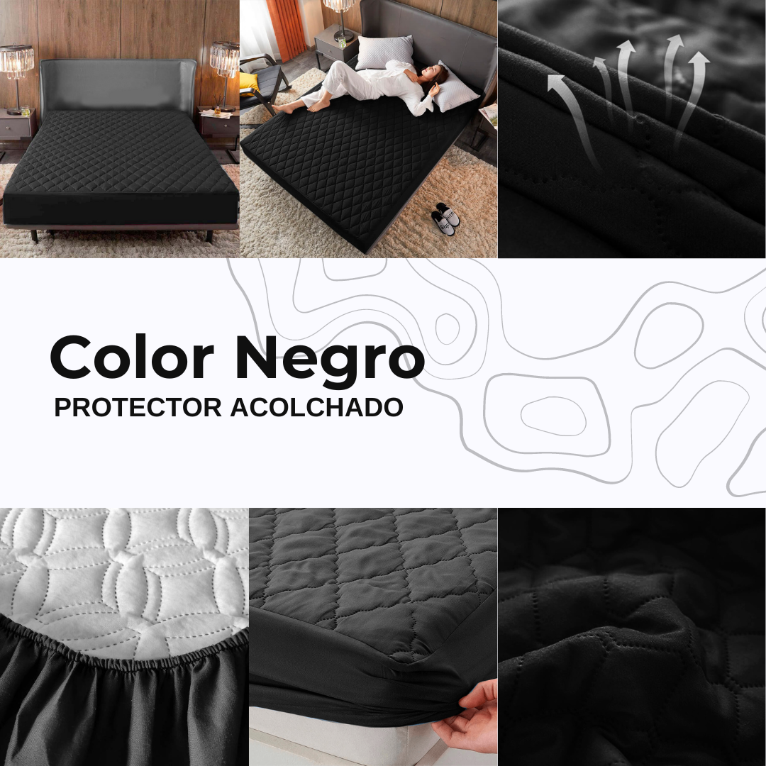 PROTECTOR DE COLCHON ACOLCHADO ANTIFLUIDO🎁FUNDAS DE ALMOHADA GRATIS