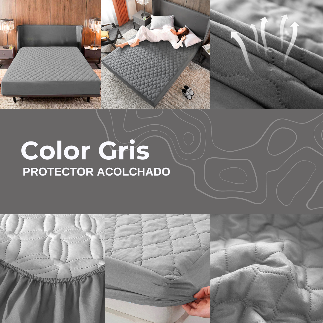 PROTECTOR DE COLCHON ACOLCHADO ANTIFLUIDO🎁FUNDAS DE ALMOHADA GRATIS