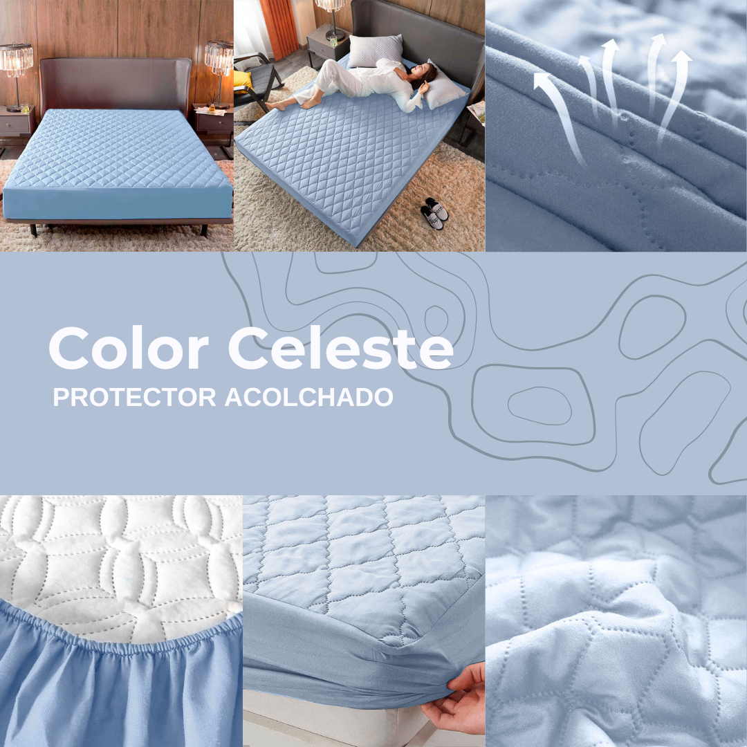 PROTECTOR DE COLCHON ACOLCHADO ANTIFLUIDO🎁FUNDAS DE ALMOHADA GRATIS