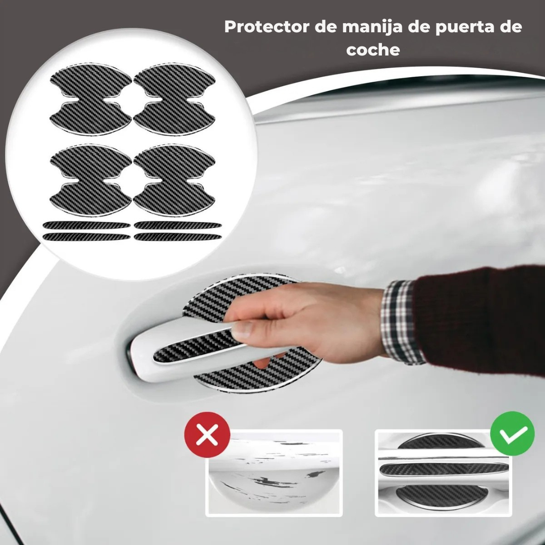 8 Protectores antirasguñas CarbonCar® | Se adapta a tu carro con estilo