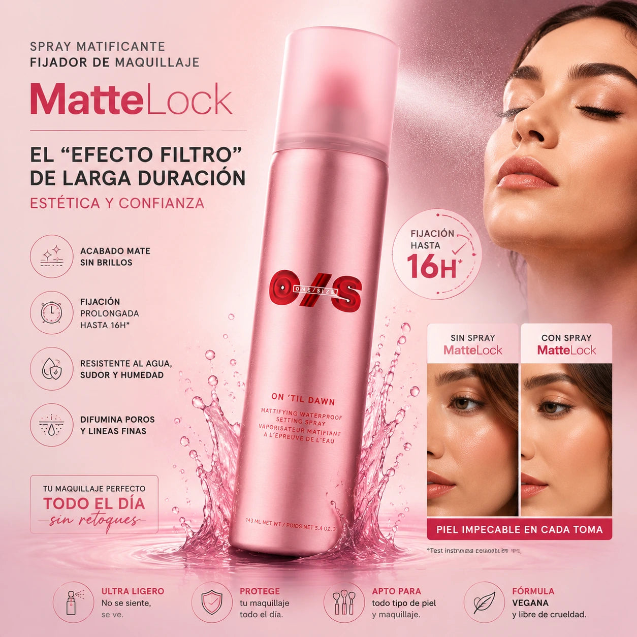 Spray Matificante Fijador De Maquillaje - MatteLock