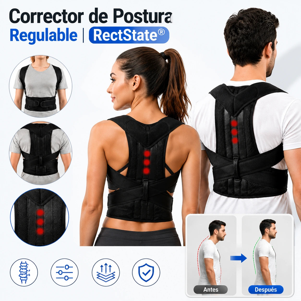 Corrector de Postura Regulable | RectState®
