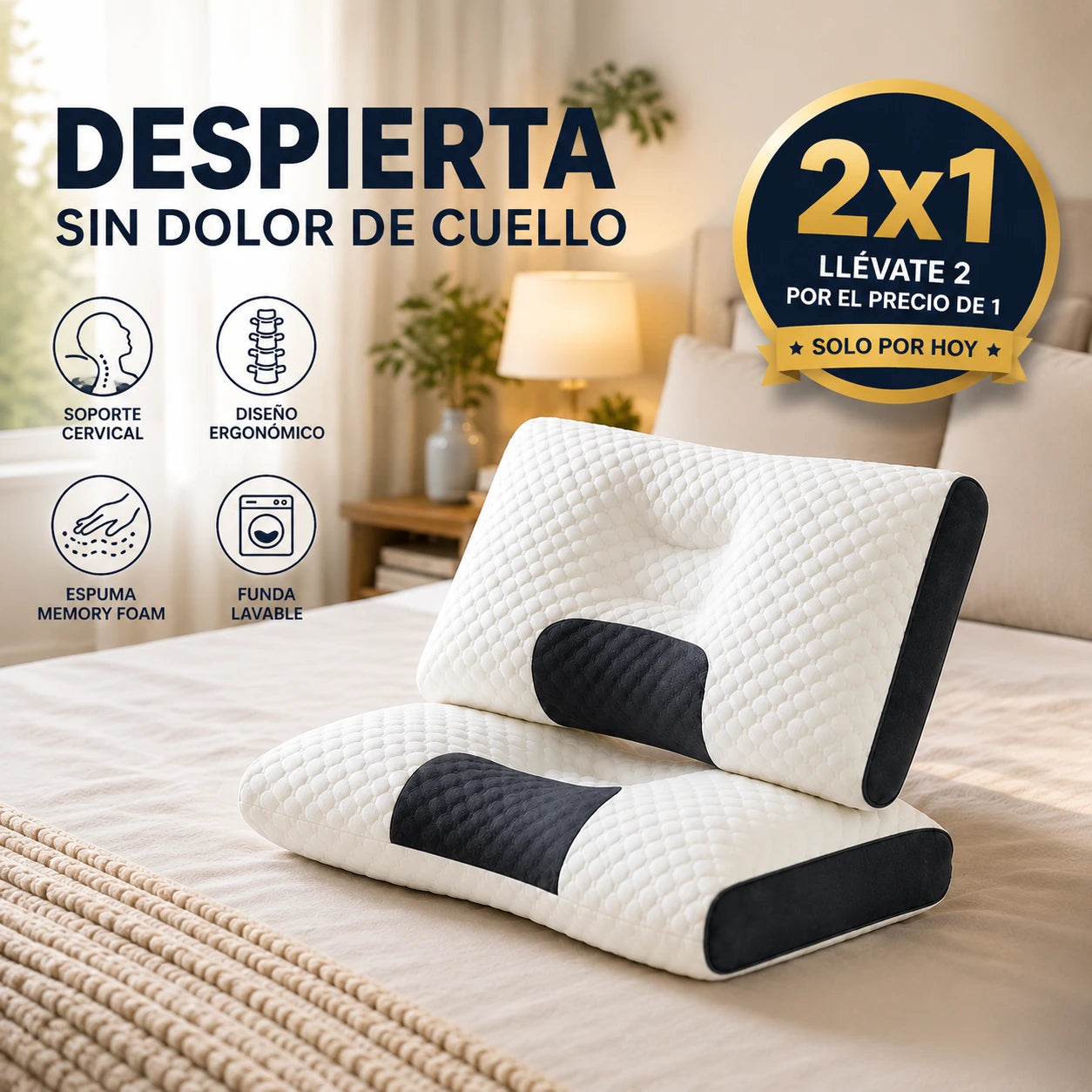 2x1 Almohada Noctúa | Con tecnologia MemoryFoam®x