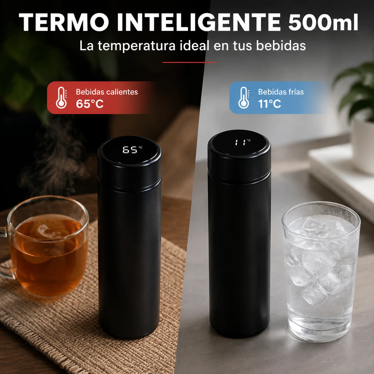 Termo Inteligente 500ml | La temperatura ideal en tus bebidas