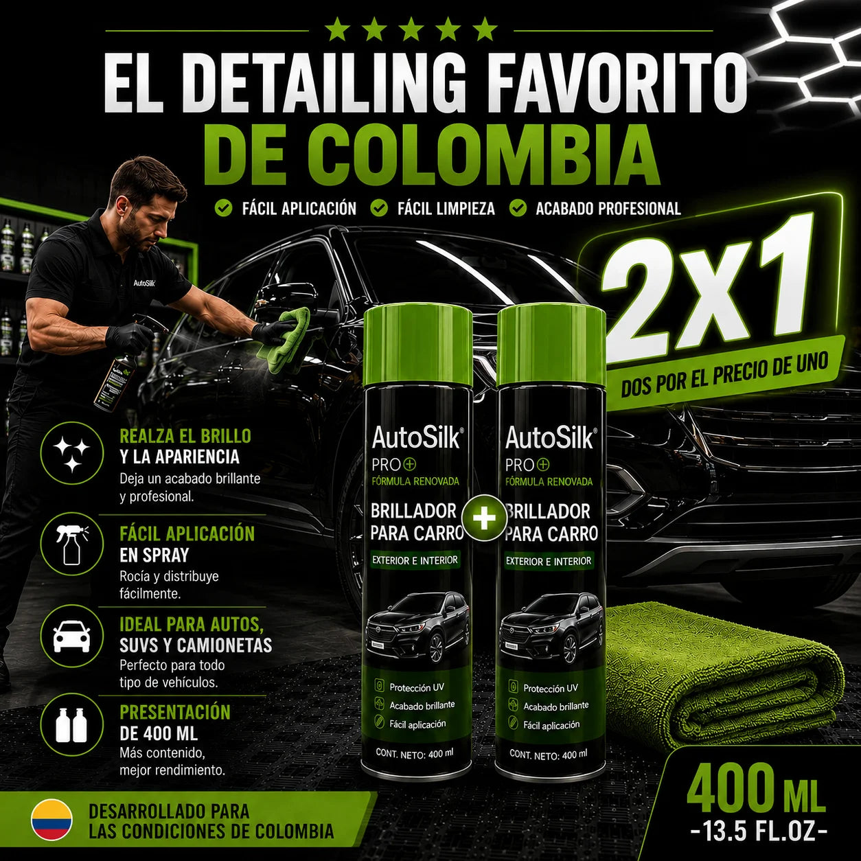 PAGUE 1 LLEVE 2 | Spray Brillador de Carro - AutoSilk Pro®