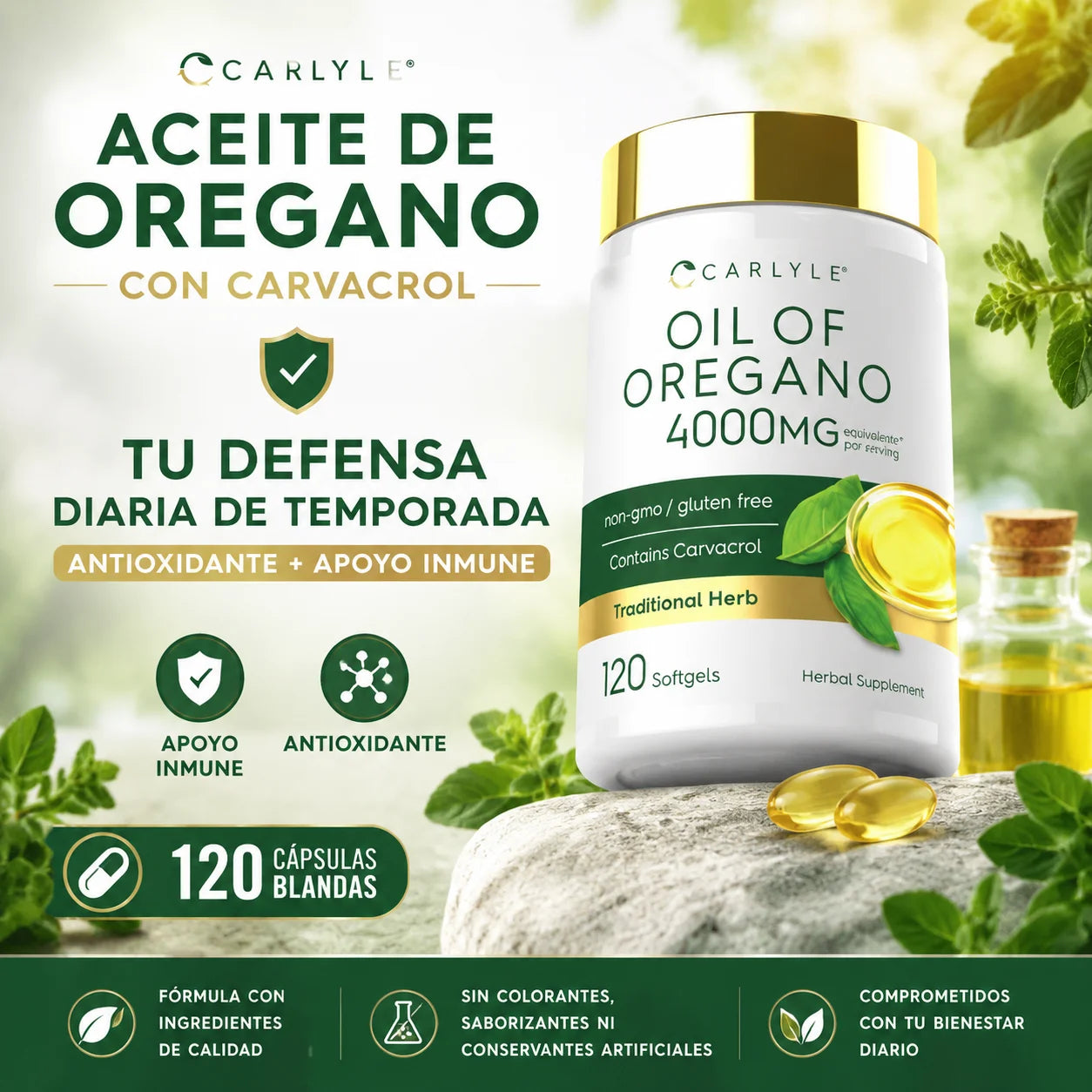 Aceite de Oregano con Carvacrol | 120 Capsulas