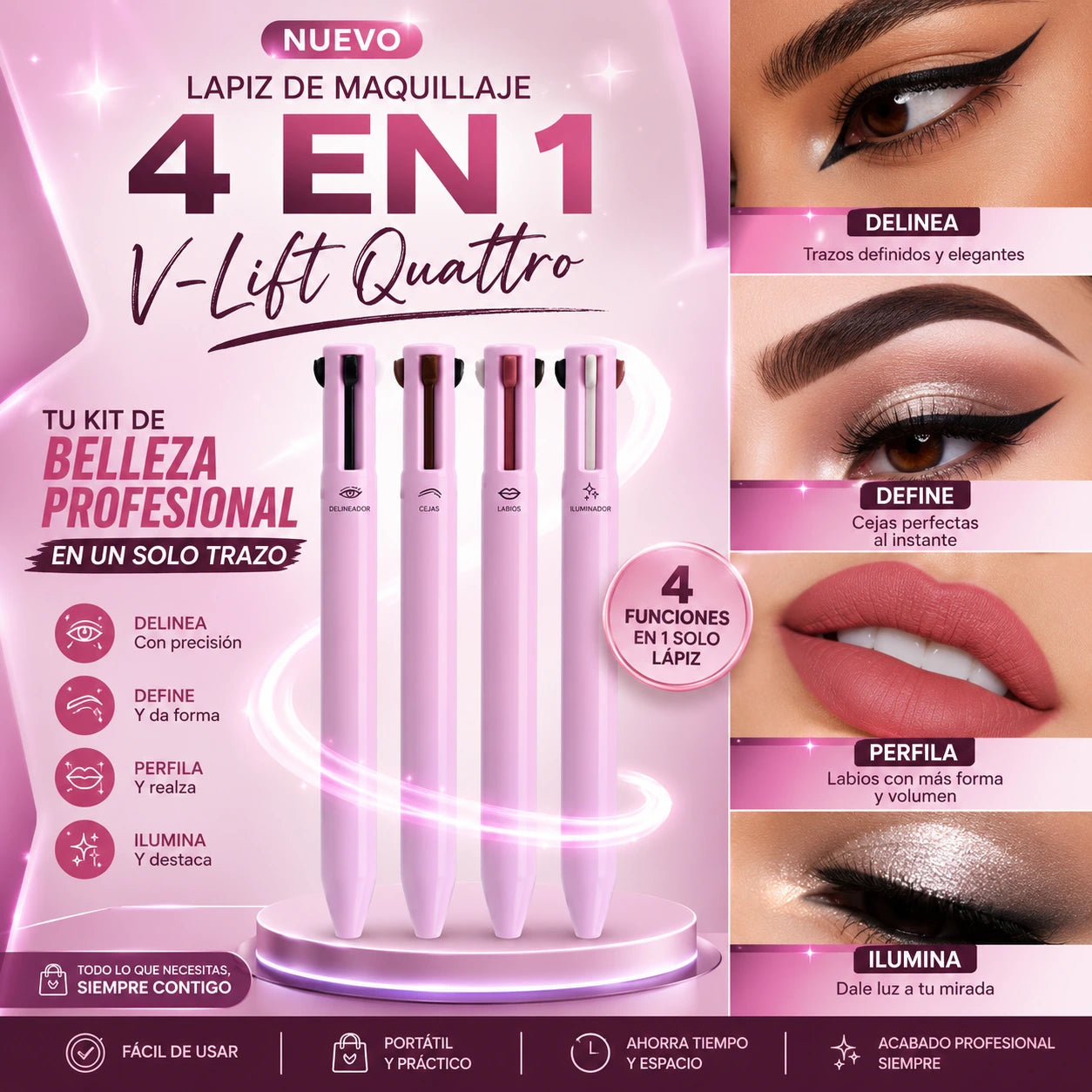 Lapiz De Maquillaje 4 En 1 - V-Lift Quattro