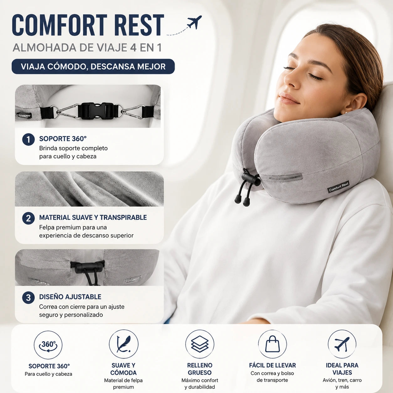 Almohada De Viaje Rellenable Con Ropa