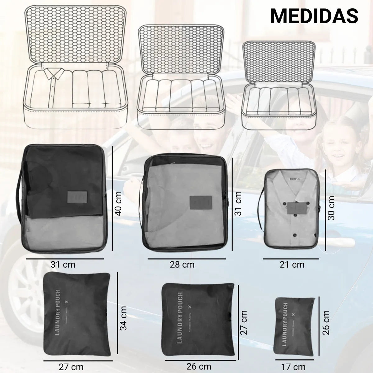 Organizador De Maletas De Lujo 6 Piezas LuxePack®
