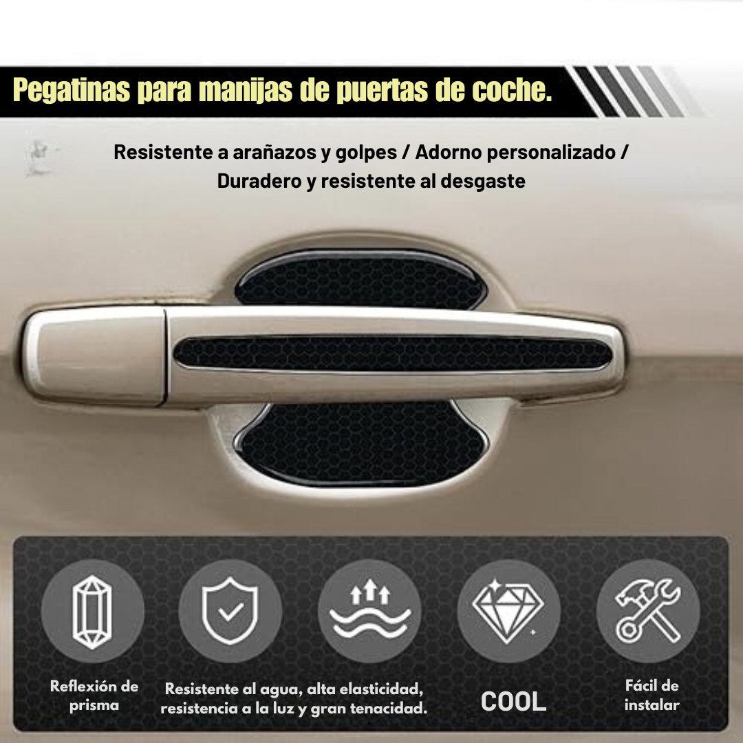 8 Protectores antirasguñas CarbonCar® | Se adapta a tu carro con estilo