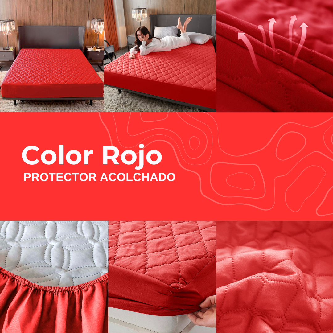 PROTECTOR DE COLCHON ACOLCHADO ANTIFLUIDO🎁FUNDAS DE ALMOHADA GRATIS