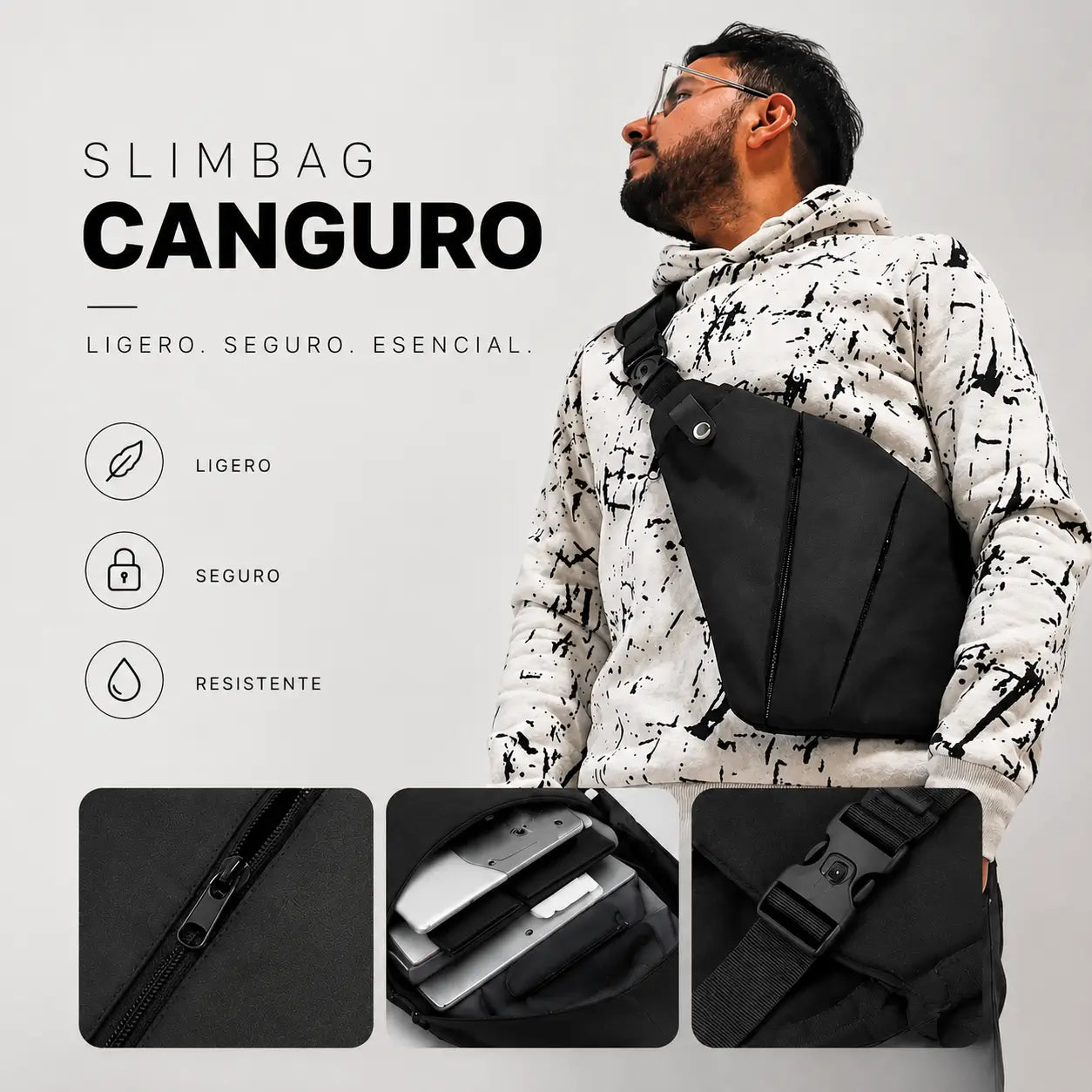 Canguro Antirrobo SlimBag — Tela Oxford Impermeable