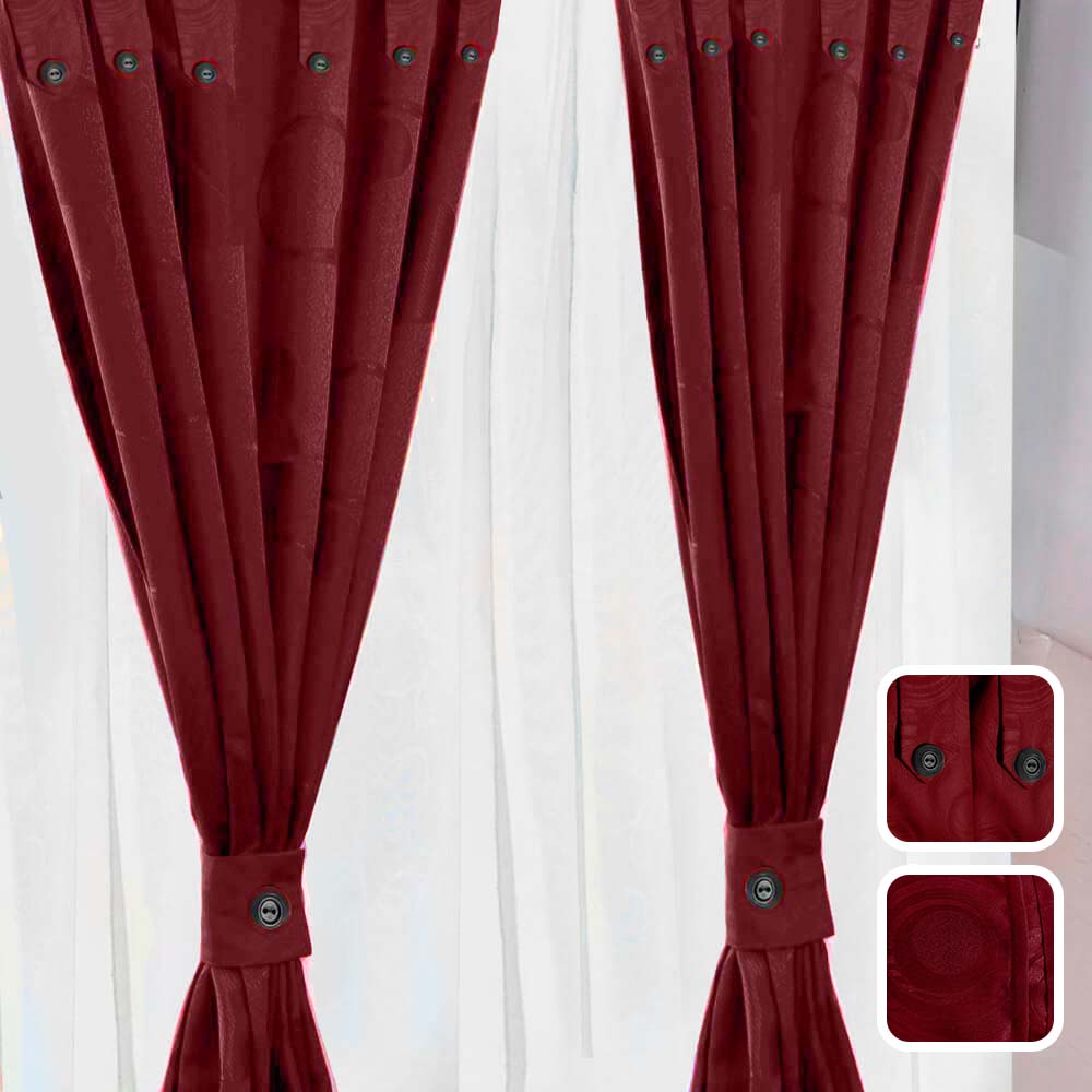 Juego de Cortinas Jacquard 280cm de ancho * 200cm de alto (2 Paneles de 140x200cm)