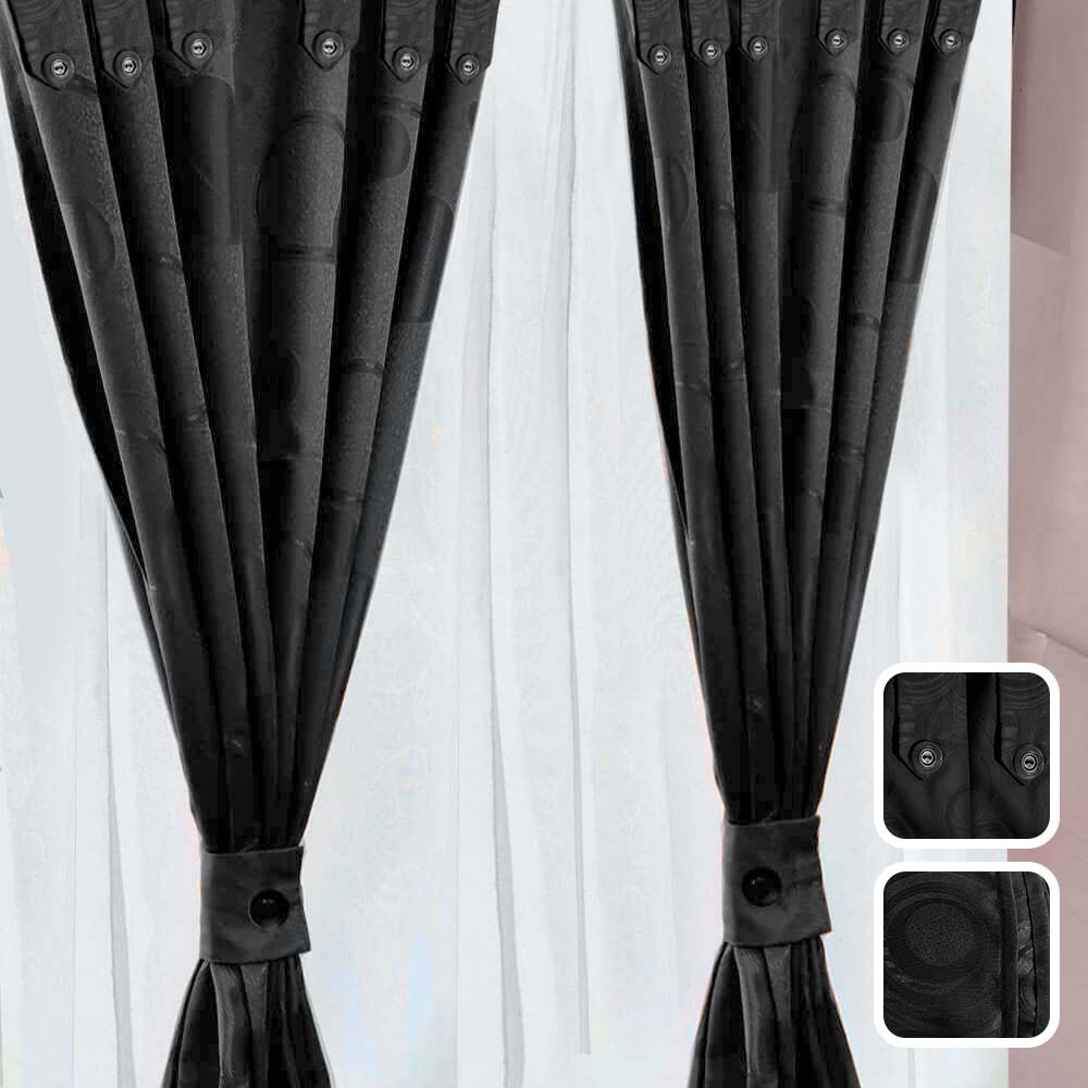 Juego de Cortinas Jacquard 280cm de ancho * 200cm de alto (2 Paneles de 140x200cm)