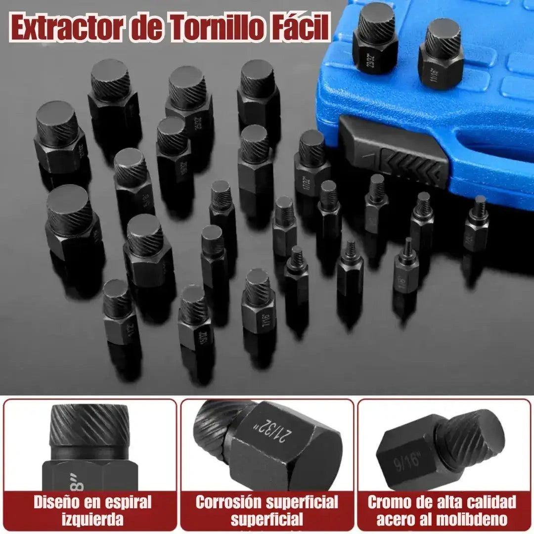 KIT EXTRACTOR DE TORNILLOS Y PERNOS