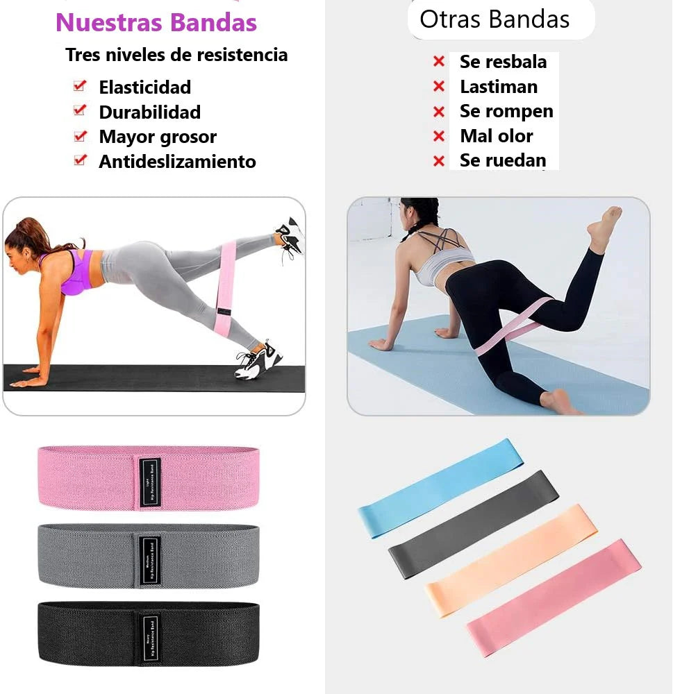 KIT BANDAS DE RESISTENCIA ELASTICAS Telax® | Entreno desde casa