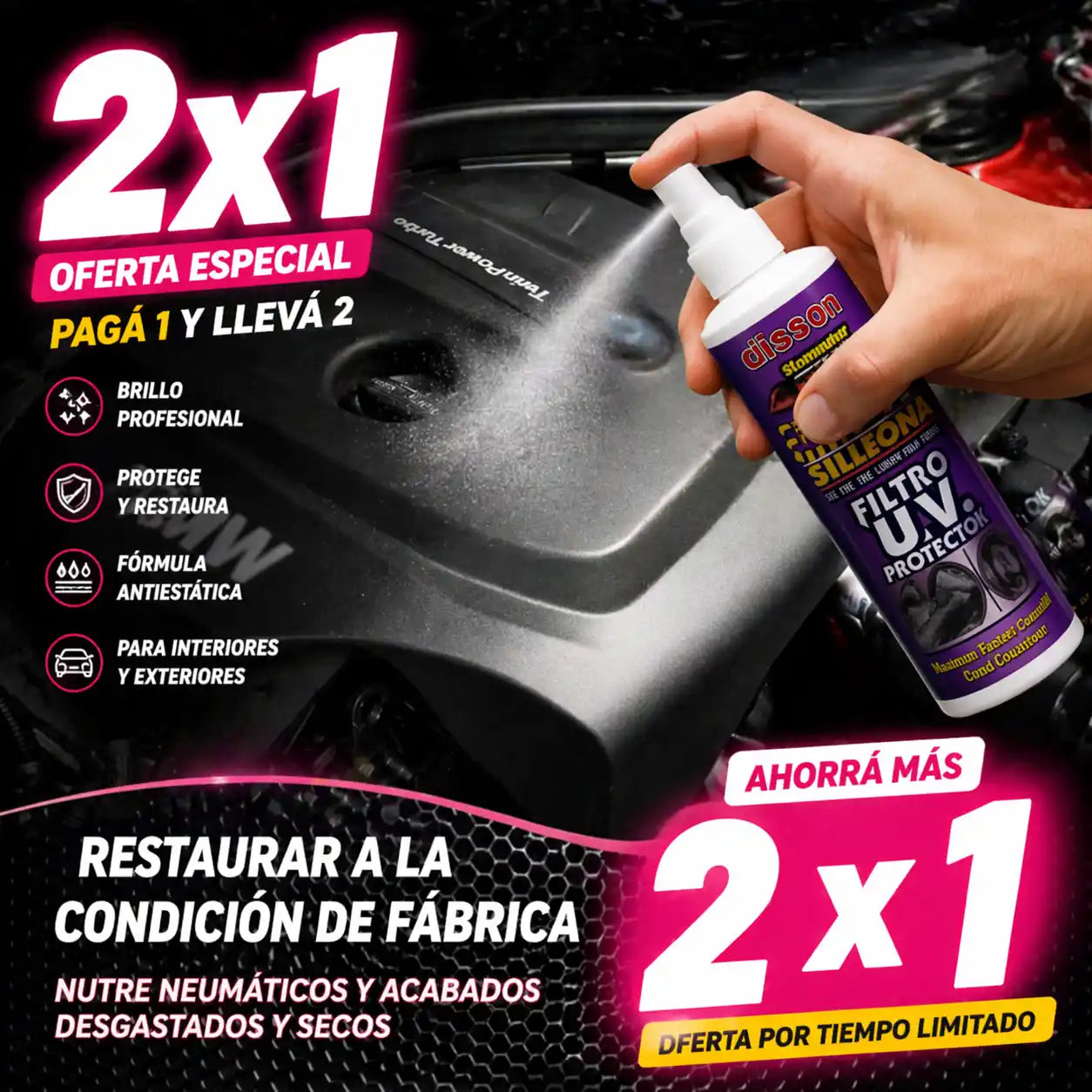 PAGUE 1 LLEVE 2 | Spray Brillador de Carro - AutoSilk Pro® ⭐️ Nueva IMAGEN