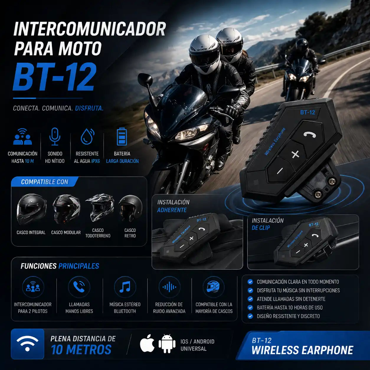 Intercomunicador para moto InterBike®