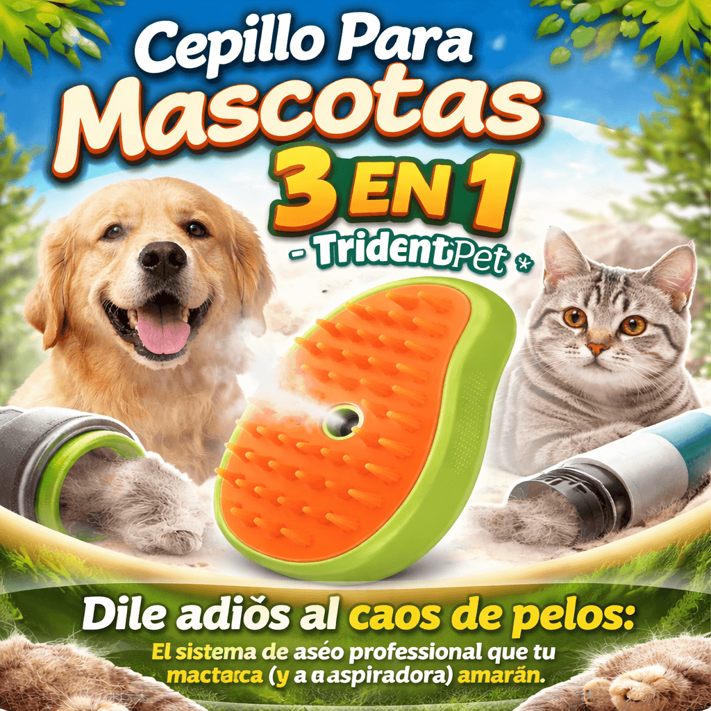 Cepillo Para Mascotas 3 En 1 - TridentPet