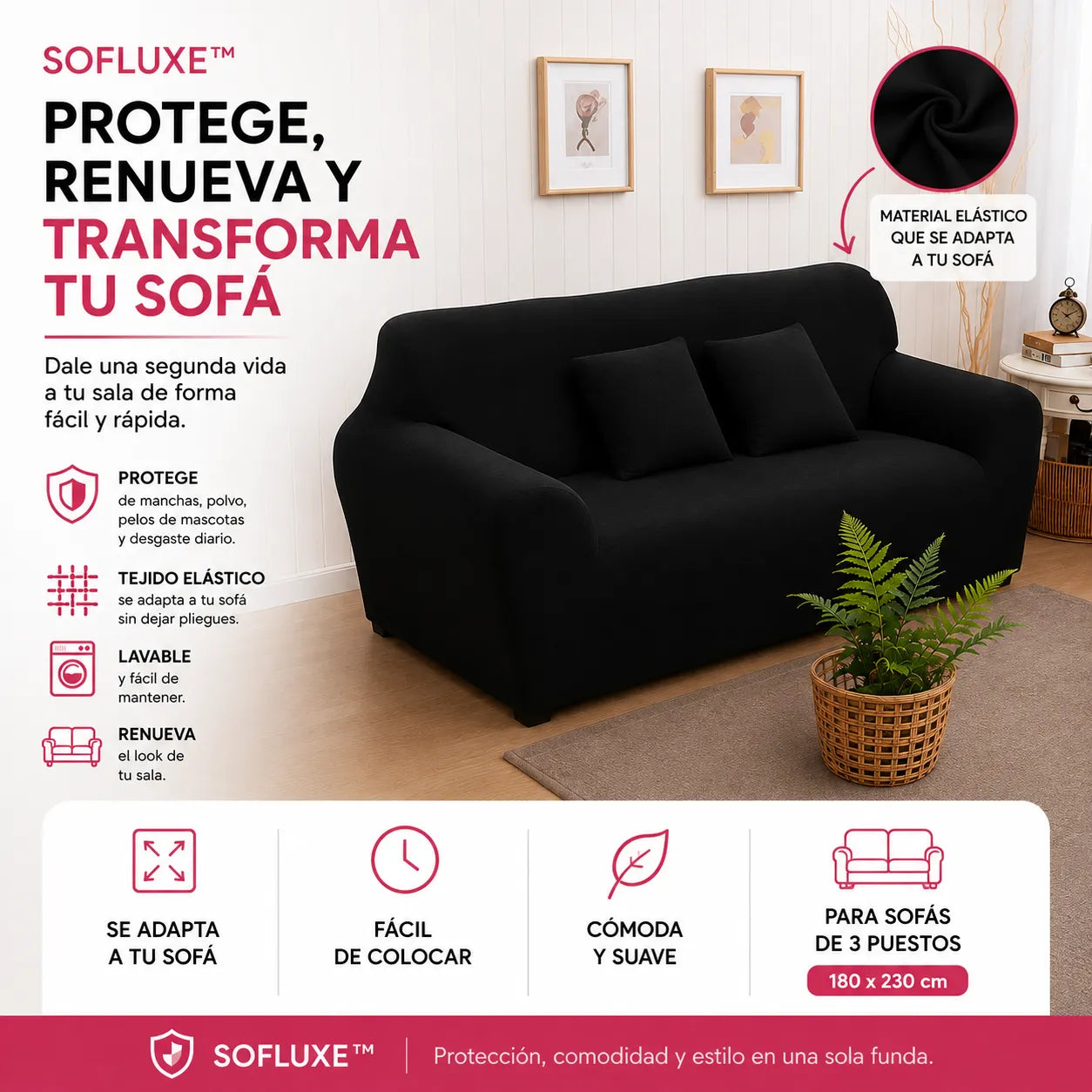Cubre Sofa para 3 y 4 puesto - Sofluxe™