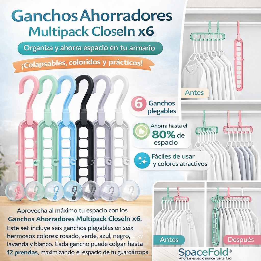 Ganchos Ahorradores - SpaceFold® x6und