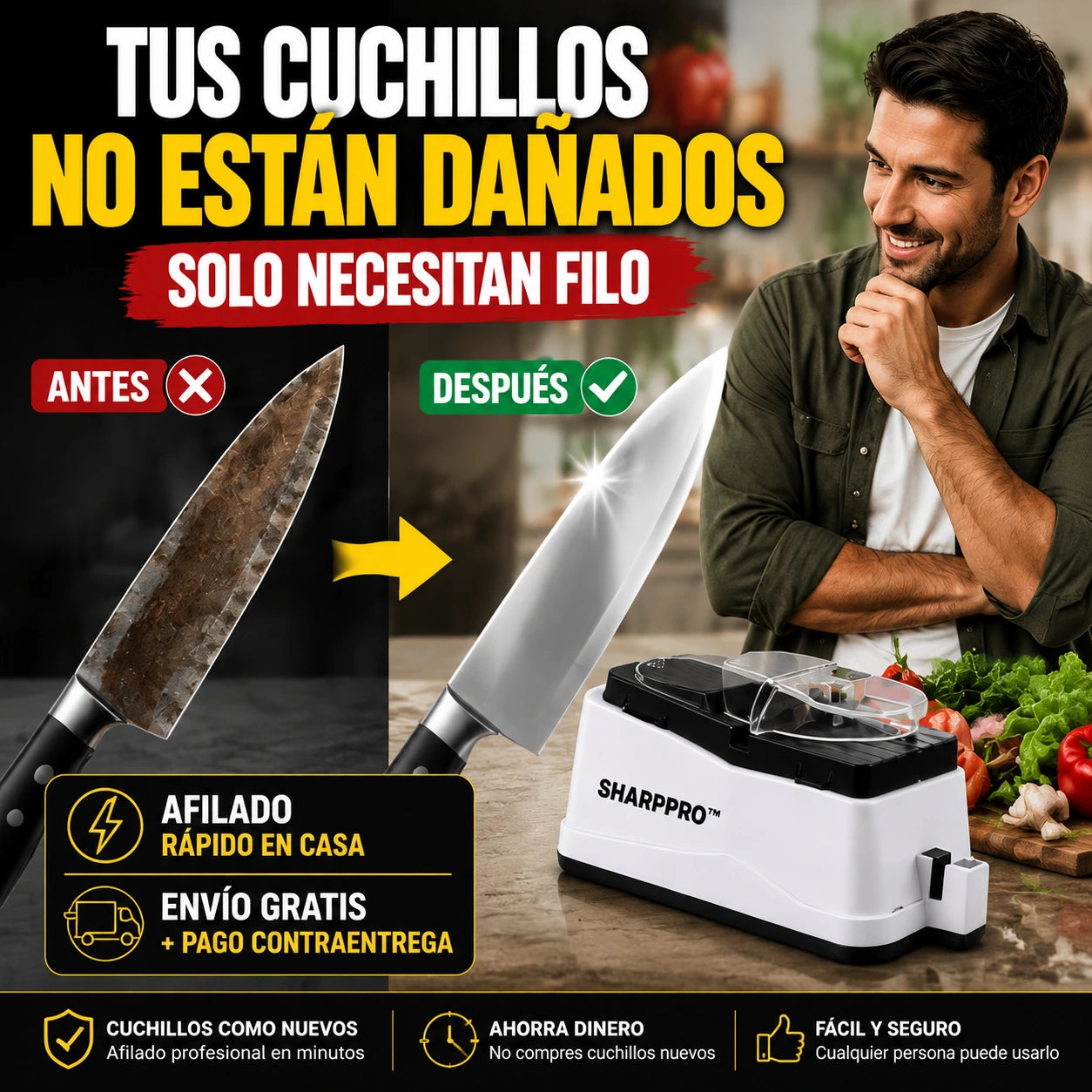 Afilador De Cuchillos Electrico SharpPro™