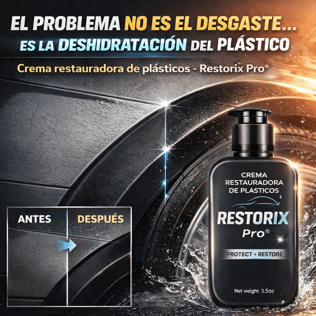 Crema restauradora de plásticos - Restorix Pro® l Haz que tu carro luzca como nuevo en minutos 🚗