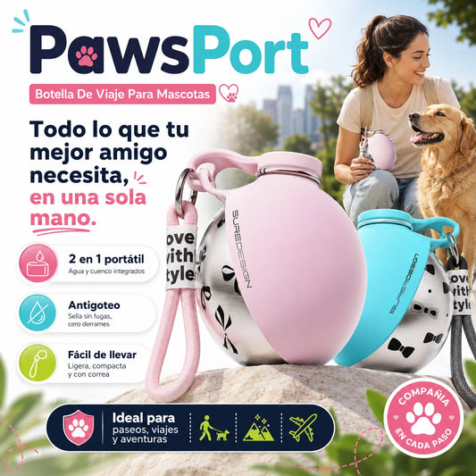 Botella De Viaje Para Mascotas - PawsPort
