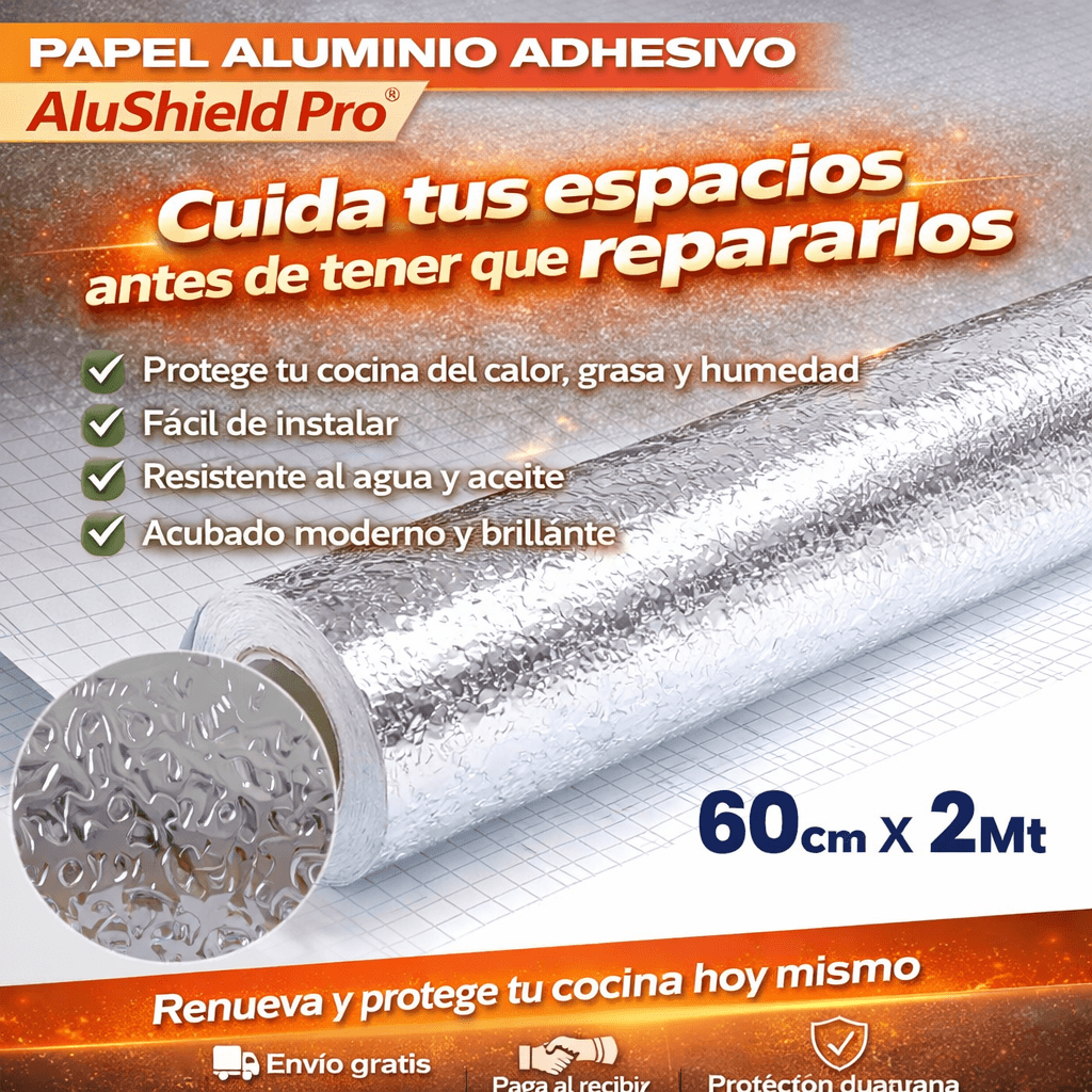 Papel Aluminio Adhesivo - AluShield Pro®