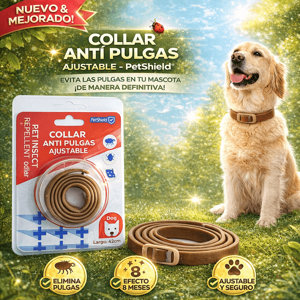 Collar Anti Pulgas Ajustable - PetShield®
