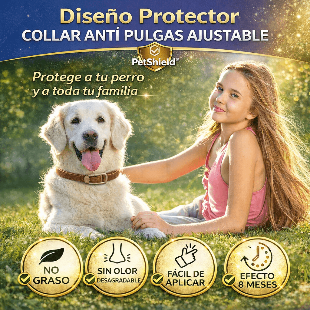 Collar Anti Pulgas Ajustable - PetShield®