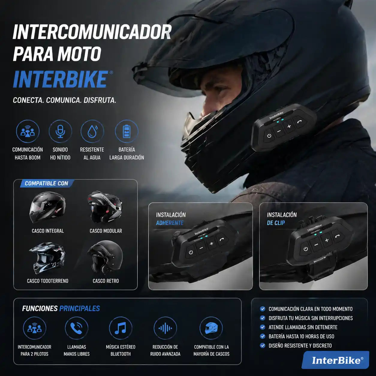 Intercomunicador para moto InterBike®