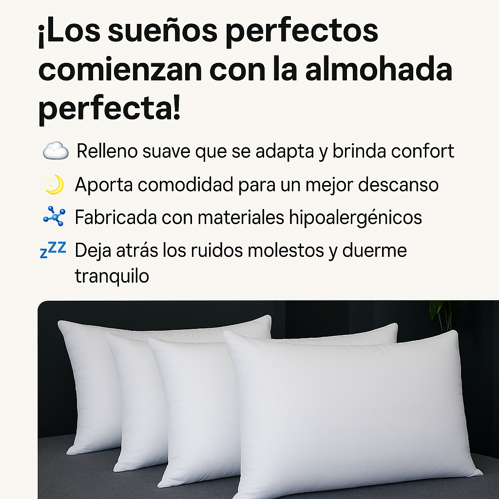 PAGA 1 LLEVA 2🤩Almohadas Siliconadas NubeFoam®