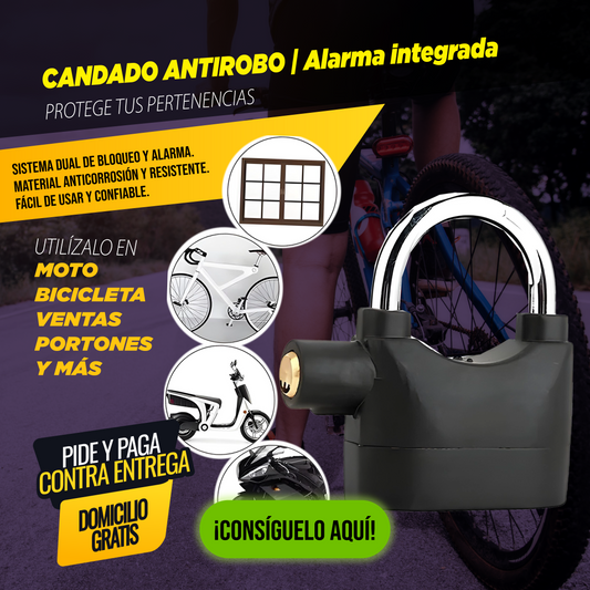 CANDADO ANTIROBO | Alarma integrada