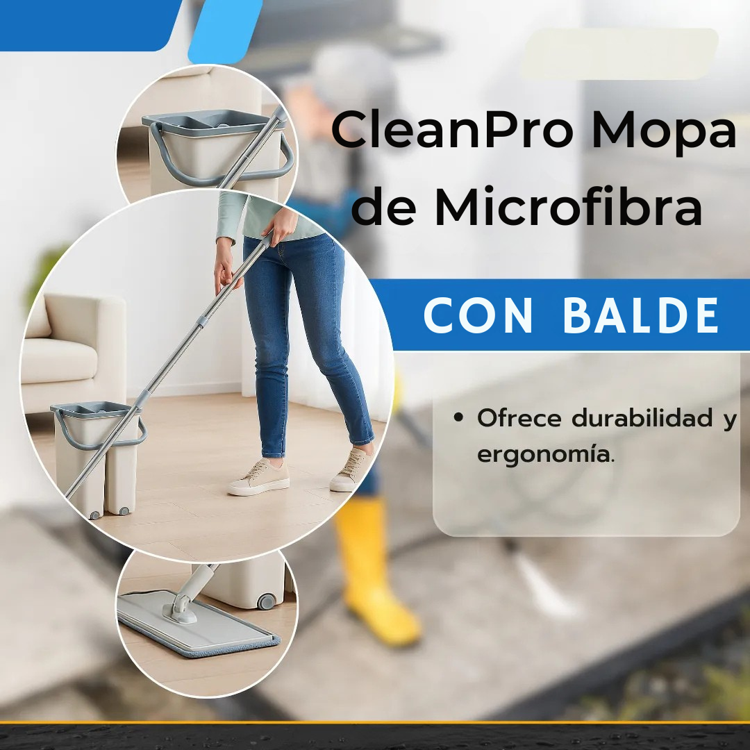 CleanPro Mopa de Microfibra + Balde autolimpieza🎁