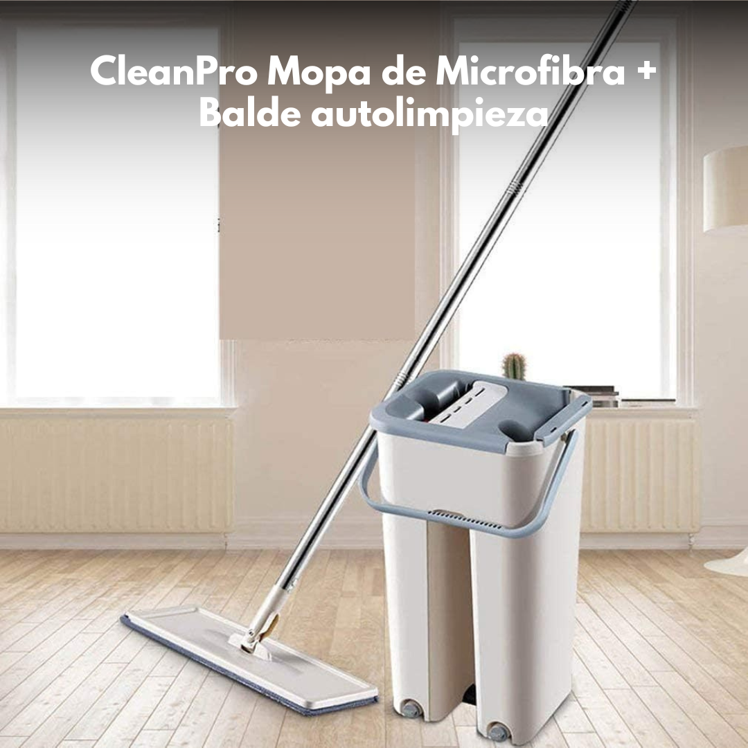 CleanPro Mopa de Microfibra + Balde autolimpieza🎁